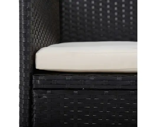 3-Daļīgs Dārza Mēbeļu Komplekts, Melna Pe Rotangpalma, Akācija Vidaxl