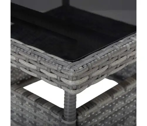 3-Osaline Aiamööblikomplekt, Hall, Polürotang Ja Akaatsiapuit