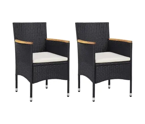 3-Daļīgs Dārza Mēbeļu Komplekts, Melna Pe Rotangpalma, Akācija Vidaxl