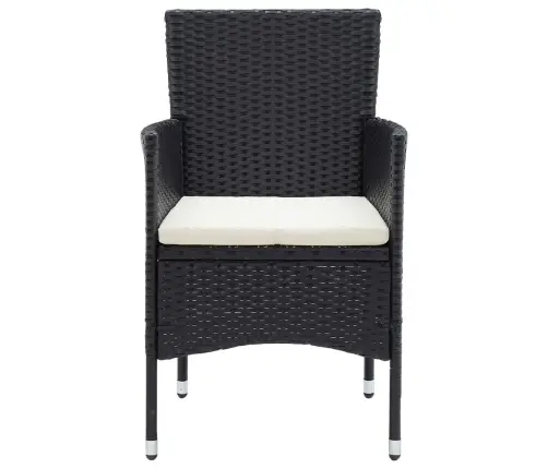 5-Daļīgs Dārza Mēbeļu Komplekts, Melna Pe Rotangpalma, Stikls Vidaxl