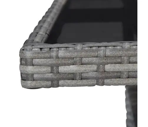 5-Daļīgs Dārza Mēbeļu Komplekts, Pelēka Pe Rotangpalma, Stikls Vidaxl