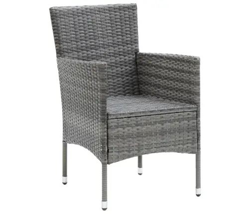 5-Daļīgs Dārza Mēbeļu Komplekts, Pelēka Pe Rotangpalma, Stikls Vidaxl