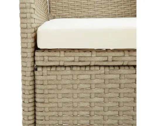 Sodo Baldų Komplektas, 5 Dalių, Smėlio, Poliratanas Ir Stiklas