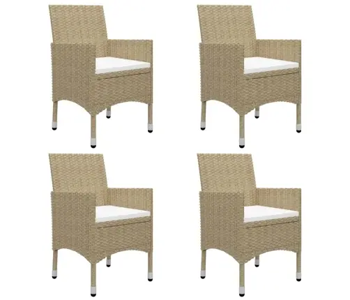 Sodo Baldų Komplektas, 5 Dalių, Smėlio, Poliratanas Ir Stiklas