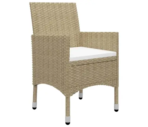 Sodo Baldų Komplektas, 5 Dalių, Smėlio, Poliratanas Ir Stiklas