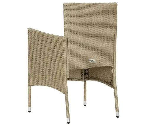 Sodo Baldų Komplektas, 5 Dalių, Smėlio, Poliratanas Ir Stiklas