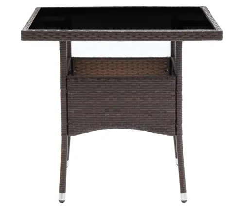 5-Osaline Aiamööblikomplekt, Pruun, Polürotang Ja Klaas