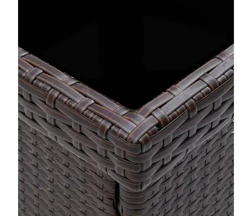 5-Osaline Aiamööblikomplekt, Pruun, Polürotang Ja Klaas