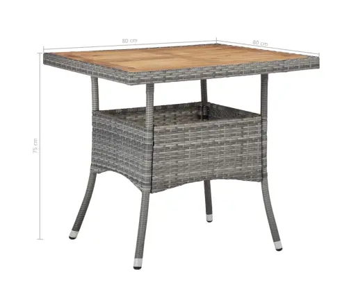 5-Daļīgs Dārza Mēbeļu Komplekts, Pe Rotangpalma, Akācijas Koks Vidaxl