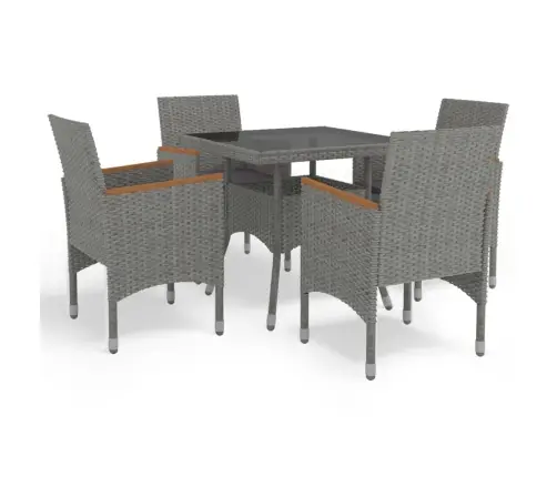 5-Daļīgs Dārza Mēbeļu Komplekts, Pe Rotangpalma, Akācijas Koks Vidaxl