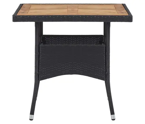 5-Osaline Aiamööblikomplekt, Must, Polürotang Ja Akaatsiapuit