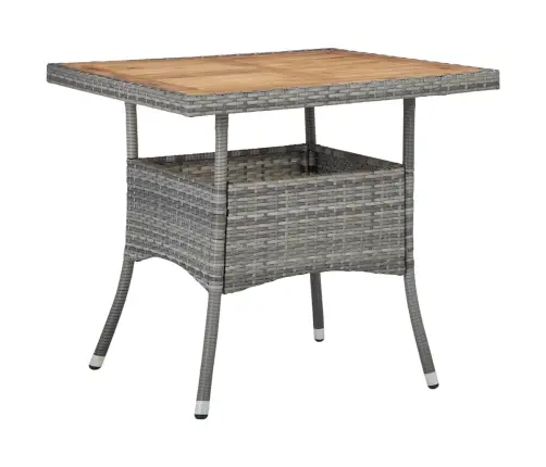 Valgomojo Komplektas, 5 Dalių, Pilkas, Poliratanas Ir Akacija