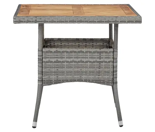 Valgomojo Komplektas, 5 Dalių, Pilkas, Poliratanas Ir Akacija