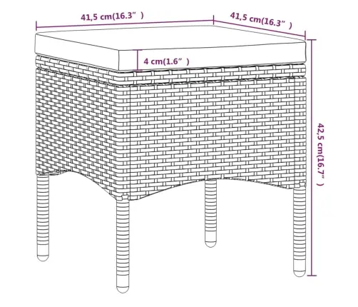 5-Daļīgs Dārza Mēbeļu Komplekts, Pe Rotangpalma, Stikls, Pelēks Vidaxl