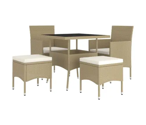 5-Osaline Aia Söögimööbli Komplekt, Polürotang, Beež
