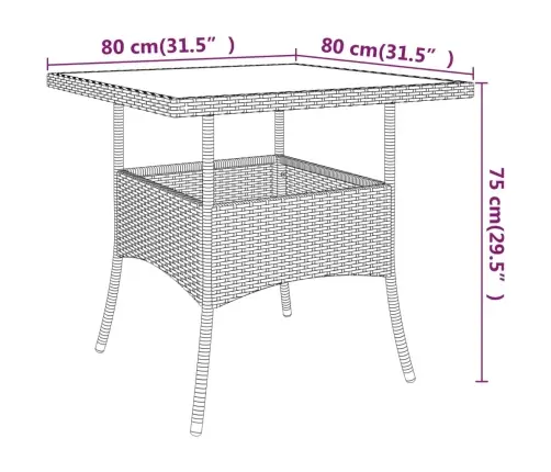 5-Osaline Aia Söögimööbli Komplekt, Polürotang, Beež