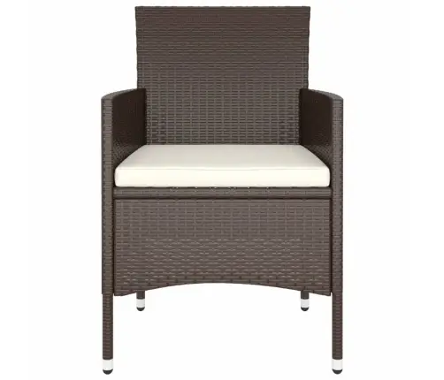 5-Daļīgs Dārza Mēbeļu Komplekts, Pe Rotangpalma, Brūns Vidaxl