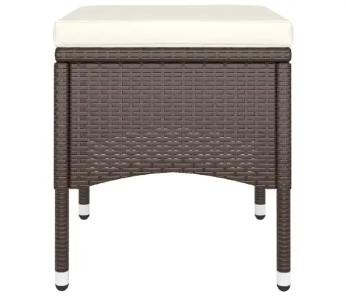 5-Daļīgs Dārza Mēbeļu Komplekts, Pe Rotangpalma, Brūns Vidaxl