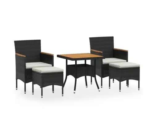 5-Daļīgs Dārza Mēbeļu Komplekts, Pe Rotangpalma, Akācijas Koks Vidaxl