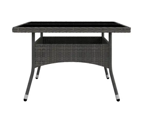 Valgomojo Komplektas, 9 Dalių, Pilkas, Poliratanas Ir Stiklas