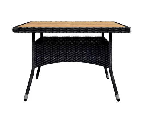 Valgomojo Komplektas, 9 Dalių, Juodas, Poliratanas Ir Akacija