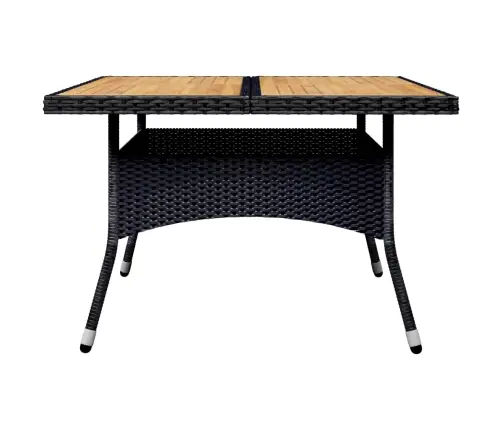 Valgomojo Komplektas, 9 Dalių, Juodas, Poliratanas Ir Akacija