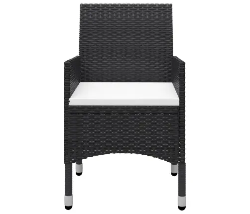 Valgomojo Komplektas, 9 Dalių, Juodas, Poliratanas Ir Akacija