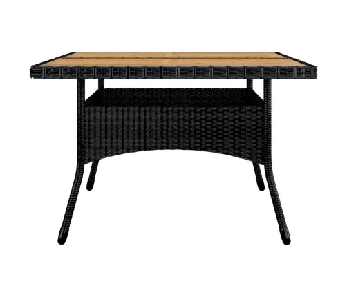 9-Osaline Aiamööblikomplekt, Polürotang Ja Akaatsiapuit, Must