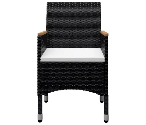 9-Osaline Aiamööblikomplekt, Polürotang Ja Akaatsiapuit, Must