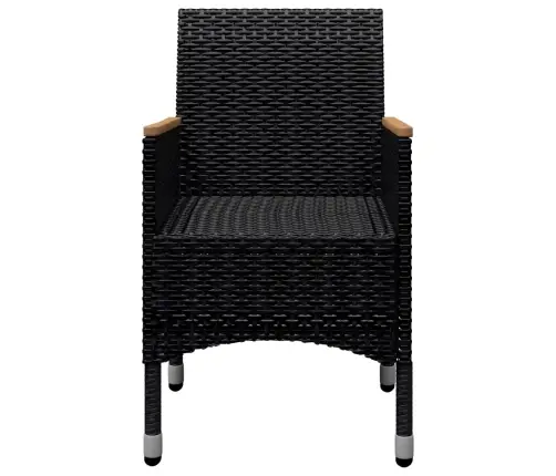 9-Osaline Aiamööblikomplekt, Polürotang Ja Akaatsiapuit, Must