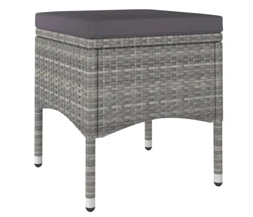 5-Daļīgs Dārza Mēbeļu Komplekts, Pe Rotangpalma, Stikls, Pelēks Vidaxl