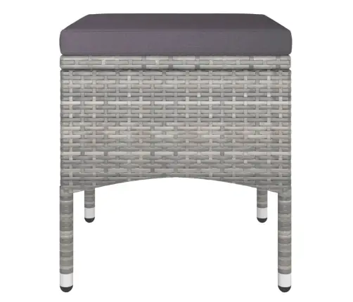 5-Daļīgs Dārza Mēbeļu Komplekts, Pe Rotangpalma, Stikls, Pelēks Vidaxl