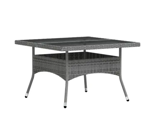 5-Daļīgs Dārza Mēbeļu Komplekts, Pe Rotangpalma, Stikls, Pelēks Vidaxl