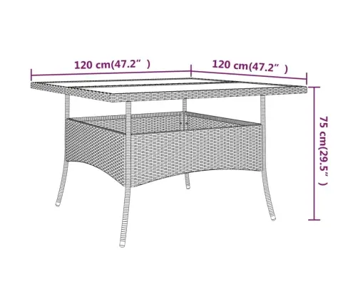 9-Osaline Aiamööblikomplekt, Polürotang, Pruun