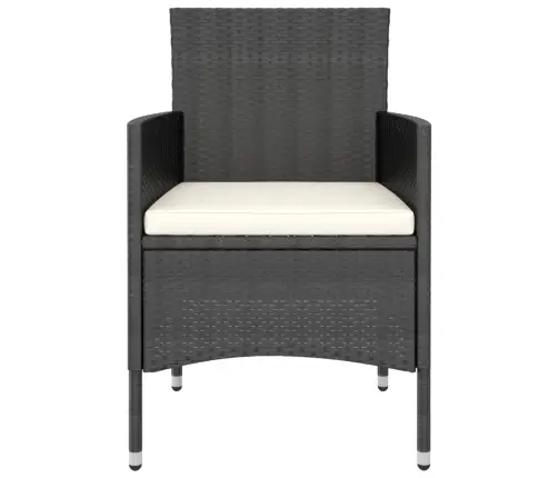 5-Osaline Aiamööblikomplekt, Polürotang Ja Akaatsiapuit, Must