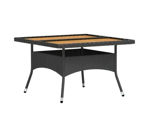 5-Osaline Aiamööblikomplekt, Polürotang Ja Akaatsiapuit, Must