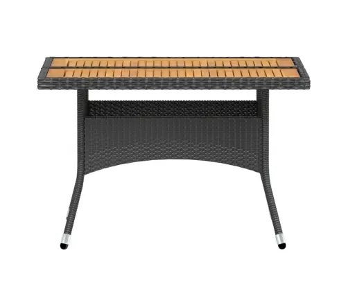 5-Osaline Aiamööblikomplekt, Polürotang Ja Akaatsiapuit, Must