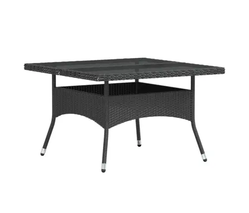 Sodo Valgomojo Komplektas, 5 Dalių, Juodas, Poliratanas/Stiklas