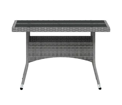 5-Daļīgs Dārza Mēbeļu Komplekts, Pe Rotangpalma, Stikls, Pelēks Vidaxl