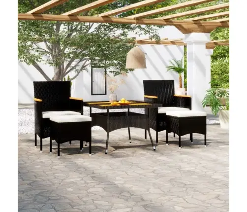 5-Daļīgs Dārza Mēbeļu Komplekts, Pe Rotangpalma, Akācijas Koks Vidaxl