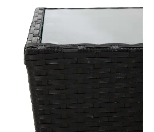 3-Daļīgs Bistro Mēbeļu Komplekts, Pe Rotangpalma, Rūdīts Stikls Vidaxl