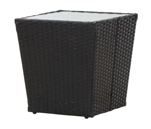 3-Daļīgs Bistro Mēbeļu Komplekts, Pe Rotangpalma, Rūdīts Stikls Vidaxl