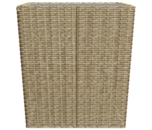 3-Daļīgs Bistro Mēbeļu Komplekts, Pe Rotangpalma, Rūdīts Stikls Vidaxl