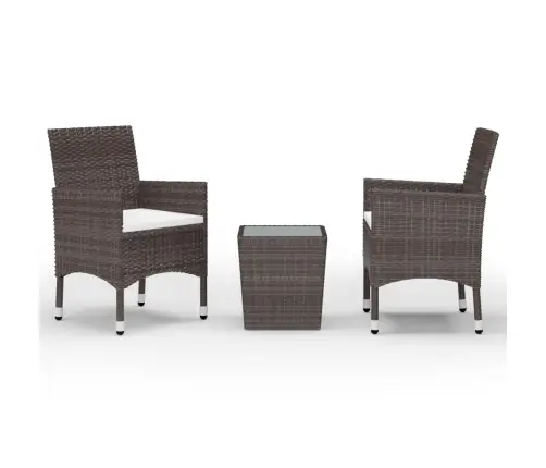 3-Osaline Bistrookomplekt, Polürotang, Karastatud Klaas, Pruun