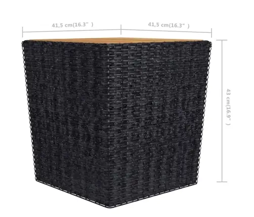 3-Daļīgs Bistro Mēbeļu Komplekts, Melna Pe Rotangpalma, Akācija Vidaxl