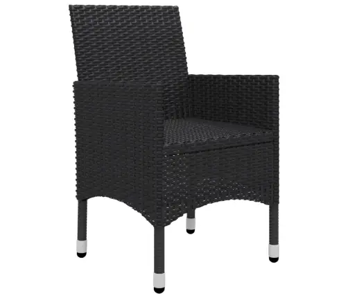 3-Daļīgs Bistro Mēbeļu Komplekts, Melna Pe Rotangpalma, Akācija Vidaxl