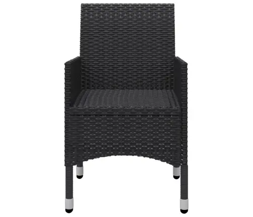 3-Daļīgs Bistro Mēbeļu Komplekts, Melna Pe Rotangpalma, Akācija Vidaxl