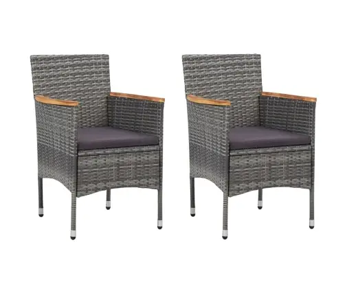 3-Daļīgs Bistro Mēbeļu Komplekts, Pe Rotangpalma, Rūdīts Stikls Vidaxl