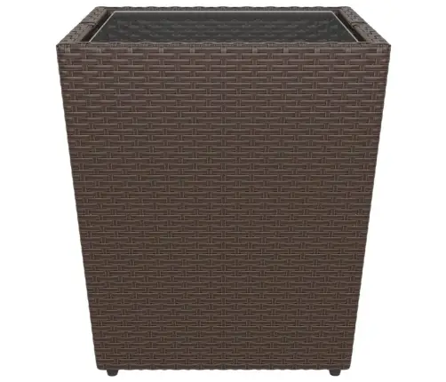 5-Daļīgs Bistro Mēbeļu Komplekts, Pe Rotangpalma, Rūdīts Stikls Vidaxl