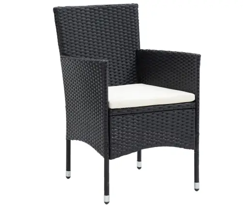 5-Osaline Aia Bistrookomplekt, Polürotang Ja Akaatsiapuit, Must